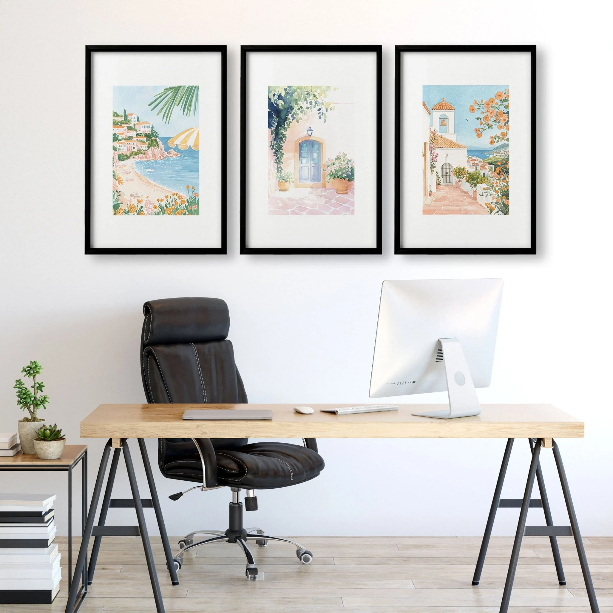 Long Rectangular Wall Decor | Set of 3 Beach Decor Wall art Prints - Image 6