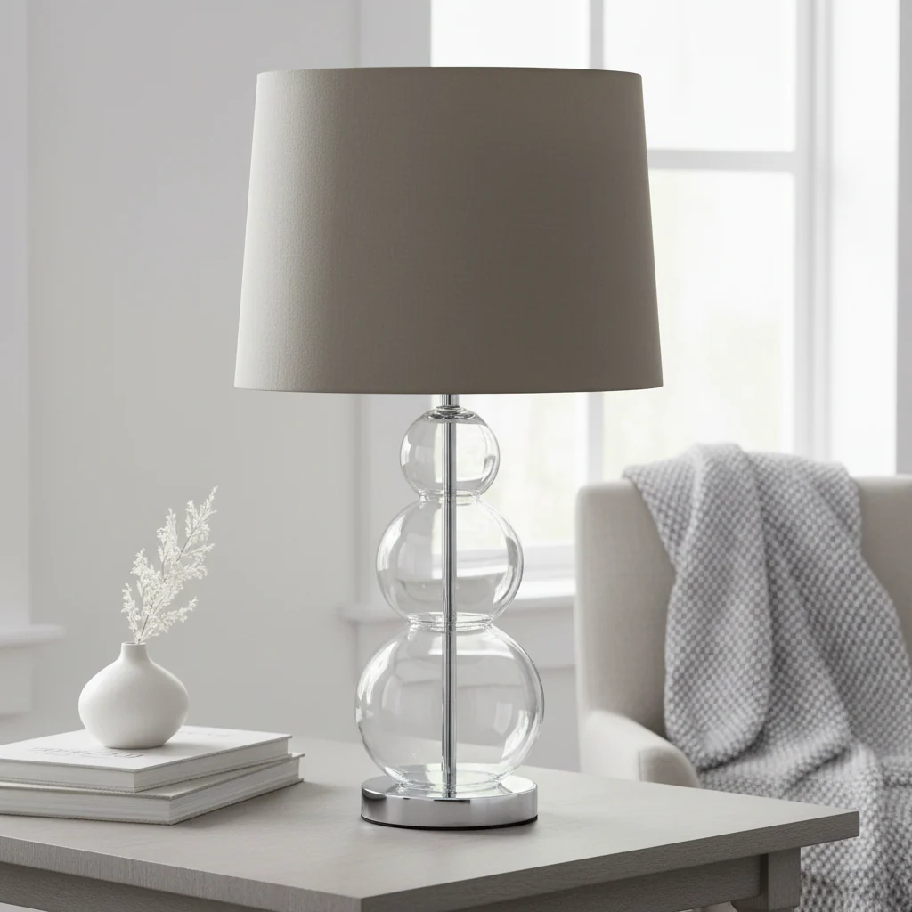 Luke Grey Fabric Shade Table Lamp - Image 3