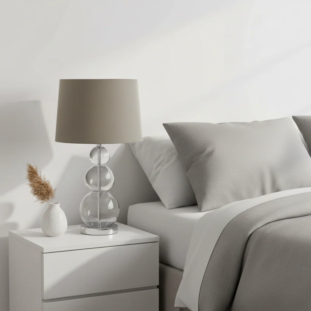 Luke Grey Fabric Shade Table Lamp - Image 4