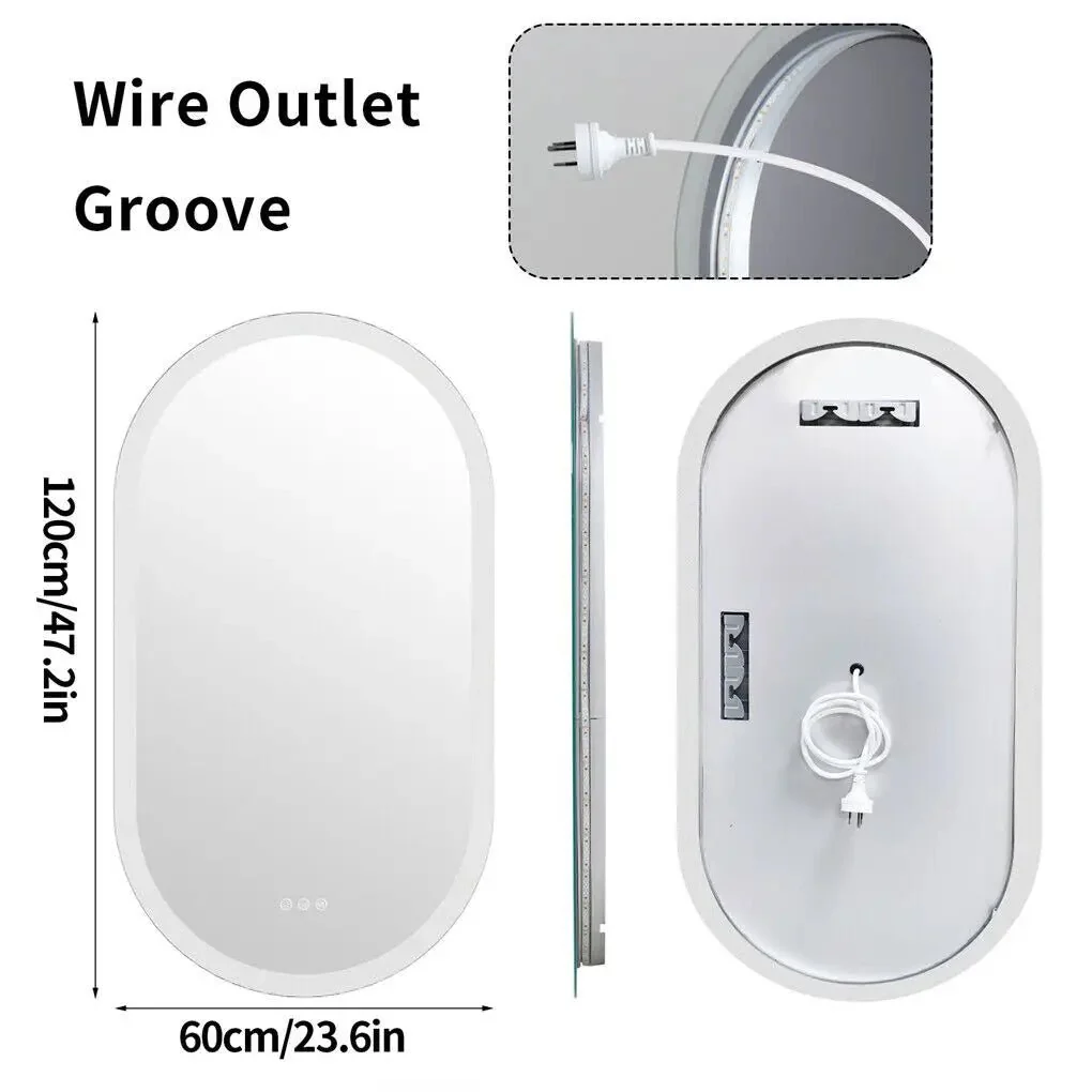 LUVODI Waterproof Illuminate Bathroom Light Vanity Mirror Frameless Touch Screen Backlit Demist Wash Basin Mirror - Image 16