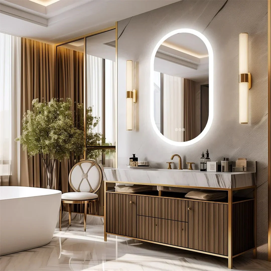 LUVODI Waterproof Illuminate Bathroom Light Vanity Mirror Frameless Touch Screen Backlit Demist Wash Basin Mirror - Image 18