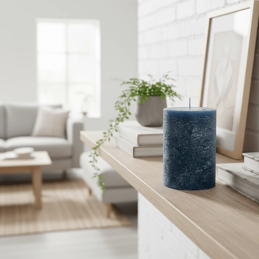 LUXURY RUSTIC CANDLE - NAVY BLUE - Image 2