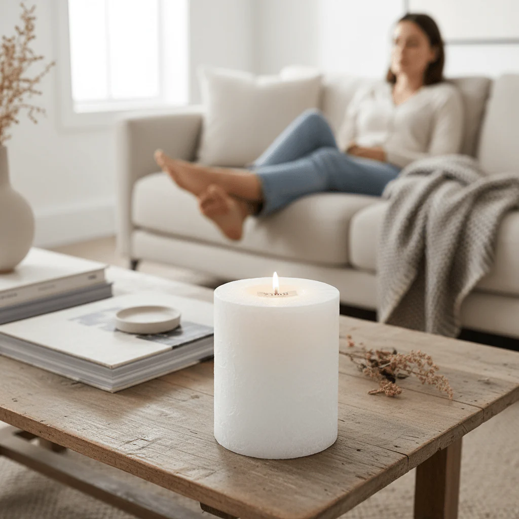 LUXURY RUSTIC CANDLE - WHITE - Image 4