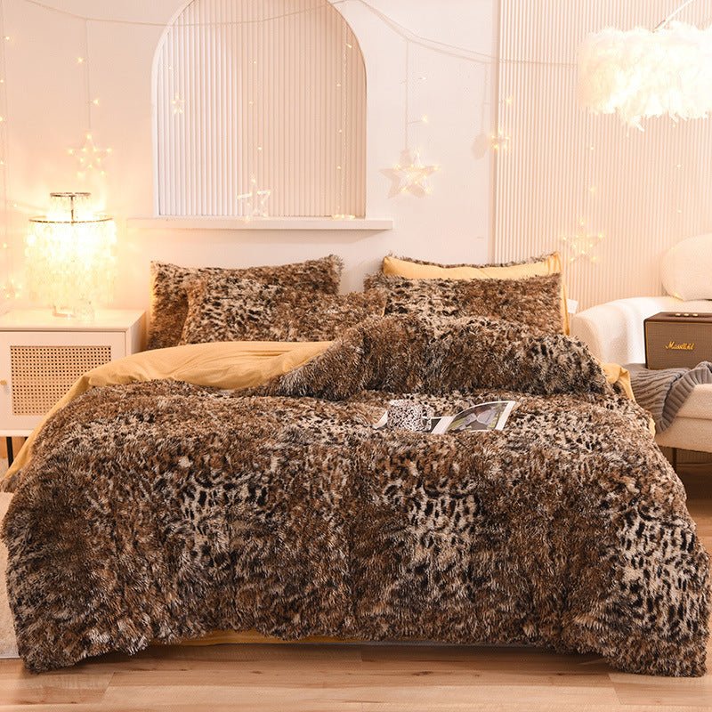Luxury Thick Fleece Duvet Cover Queen King Winter Warm Bed Quilt Cover Pillowcase Fluffy Plush Shaggy Bedclothes Bedding Set Winter Body Keep Warm - Image 12