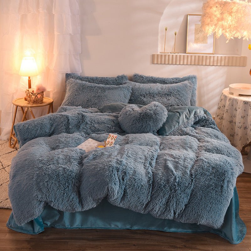 Luxury Thick Fleece Duvet Cover Queen King Winter Warm Bed Quilt Cover Pillowcase Fluffy Plush Shaggy Bedclothes Bedding Set Winter Body Keep Warm - Image 13