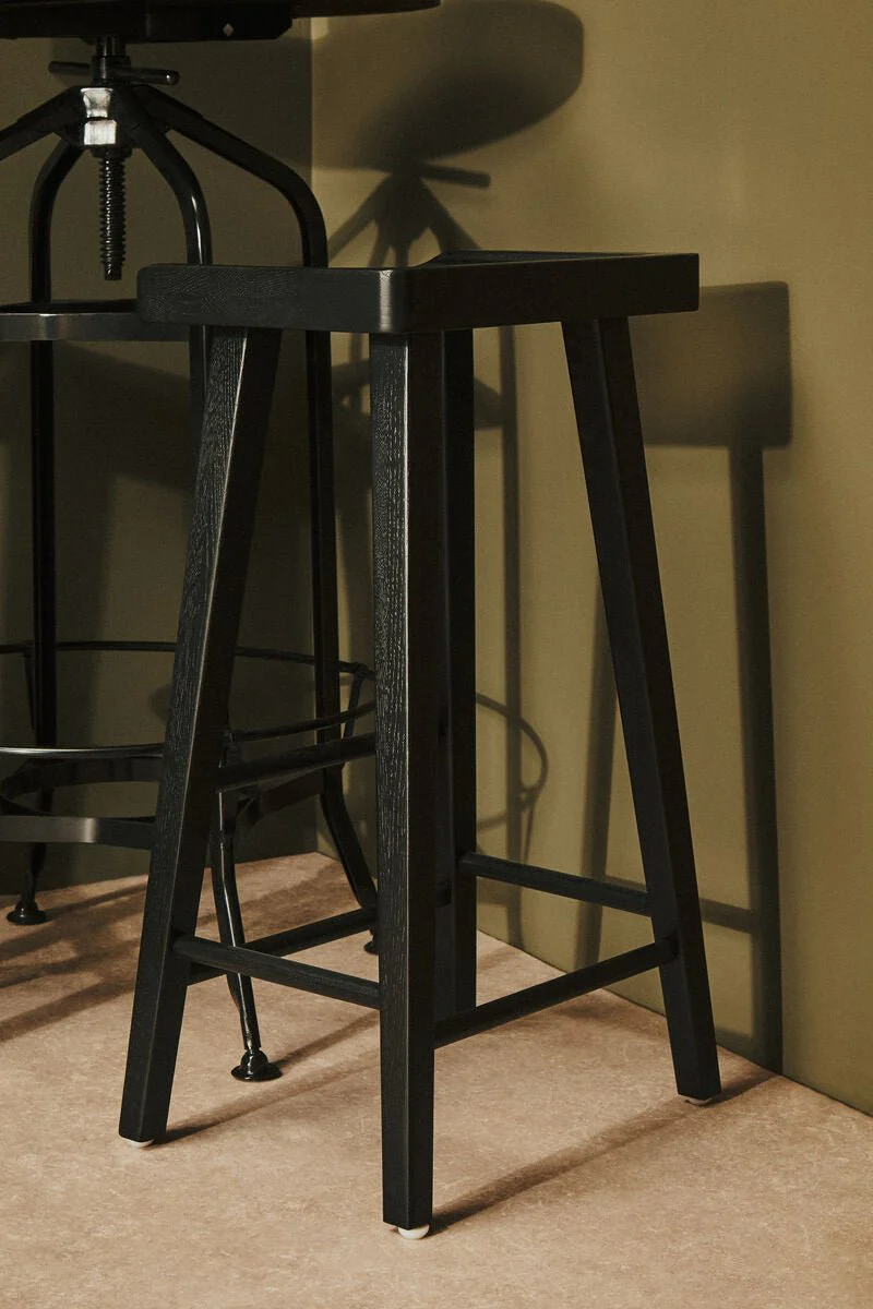 Lyon Black Oak Wood Bar Stool - Image 7