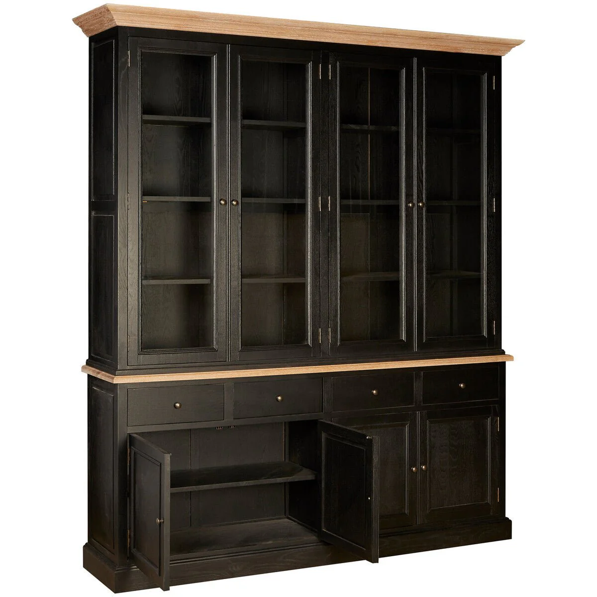 Lyon Black Oak Wood Large Cabinet - Image 10