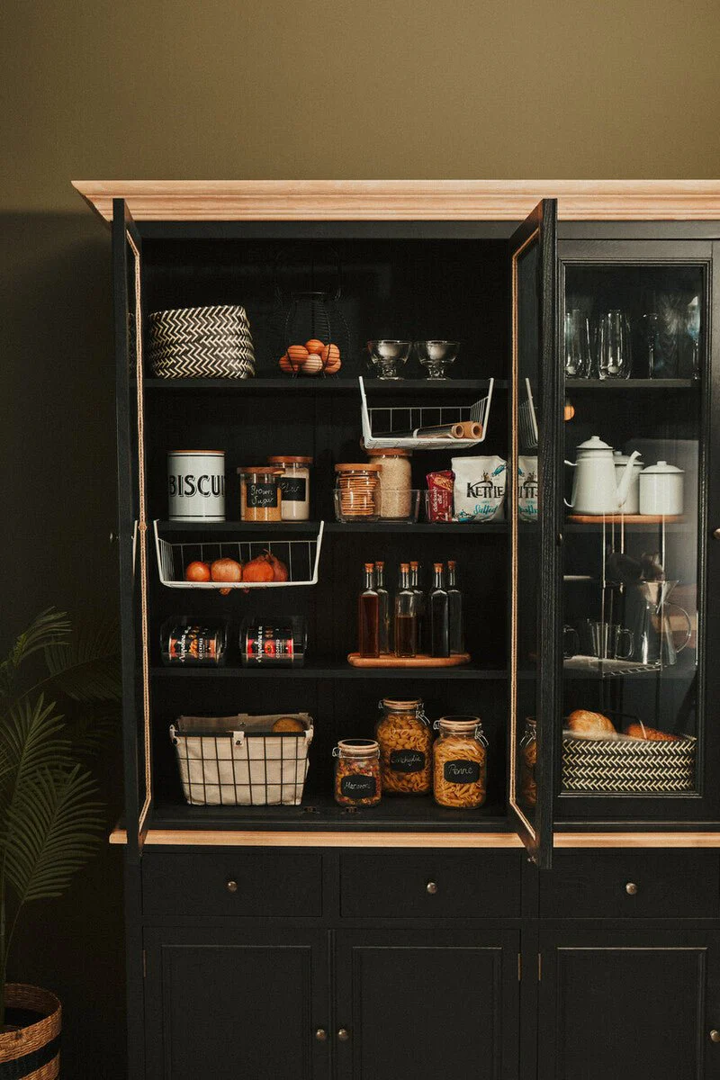 Lyon Black Oak Wood Large Cabinet - Image 15