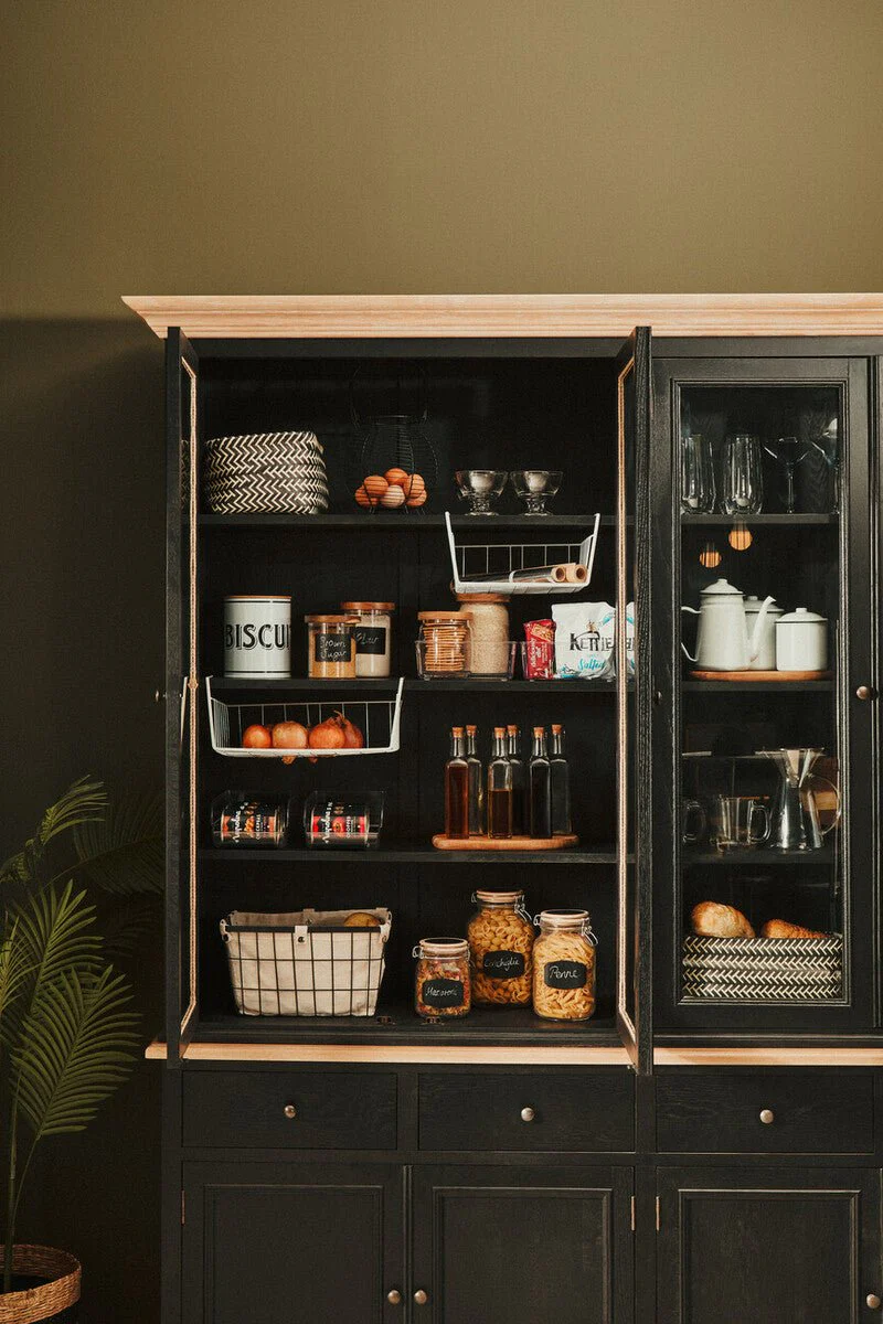 Lyon Black Oak Wood Large Cabinet - Image 17