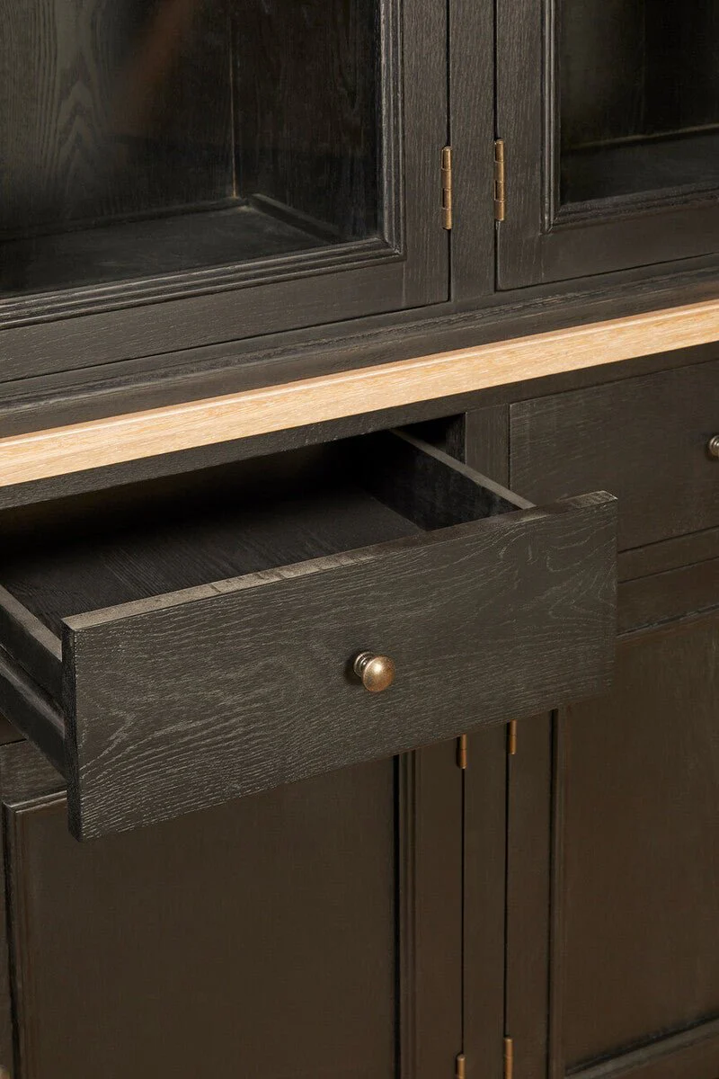 Lyon Black Oak Wood Large Cabinet - Image 21