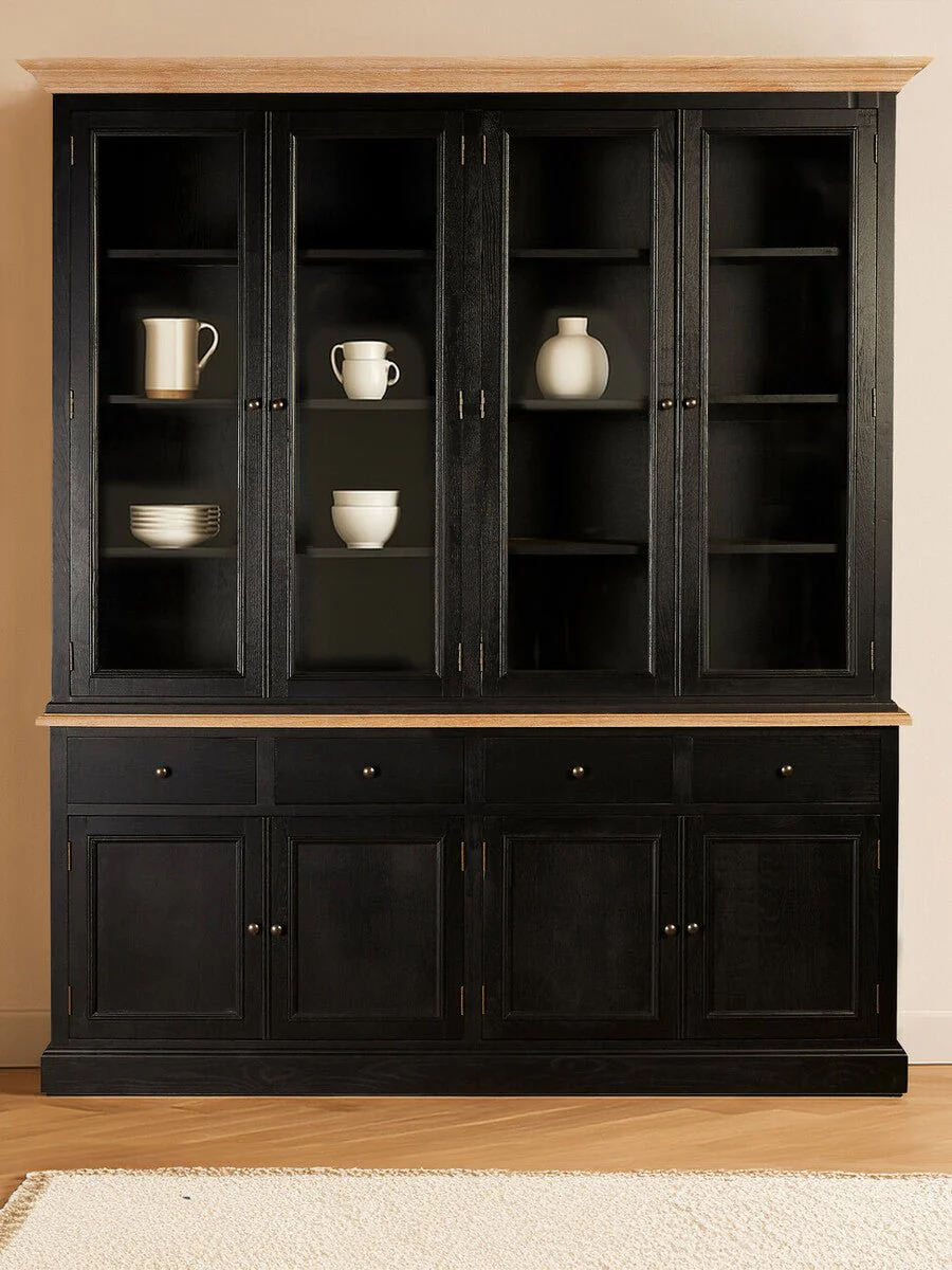 Lyon Black Oak Wood Large Cabinet - Image 22