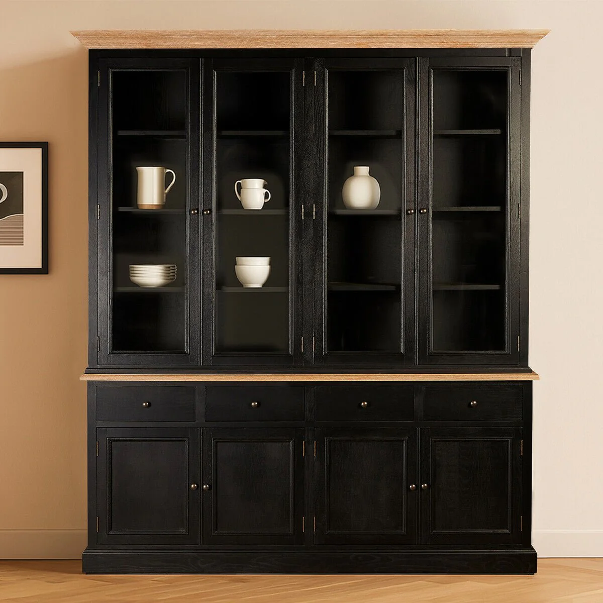 Lyon Black Oak Wood Large Cabinet - Image 23