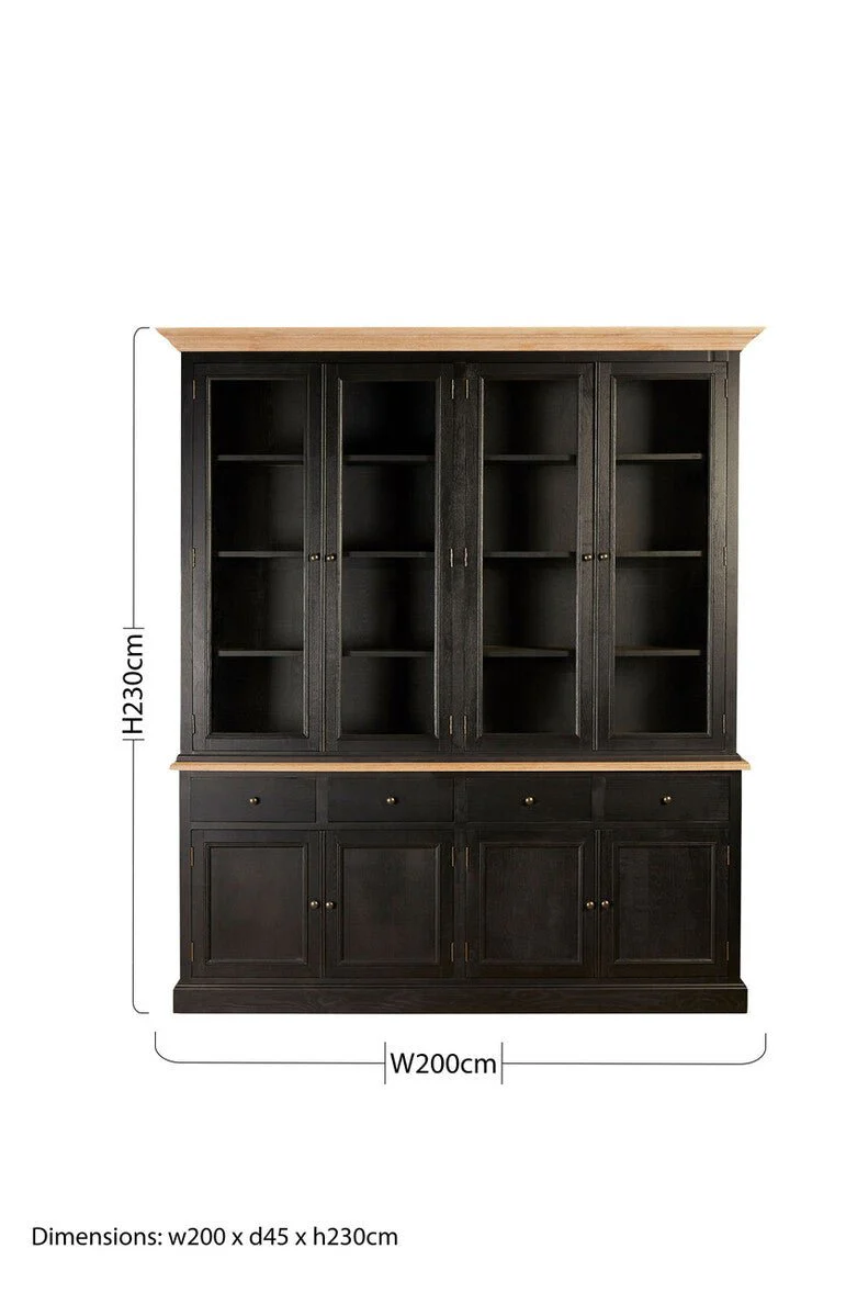 Lyon Black Oak Wood Large Cabinet - Image 24