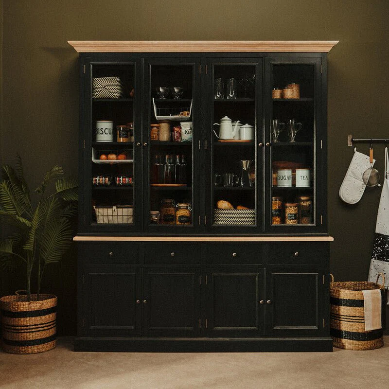 Lyon Black Oak Wood Large Cabinet - Image 6