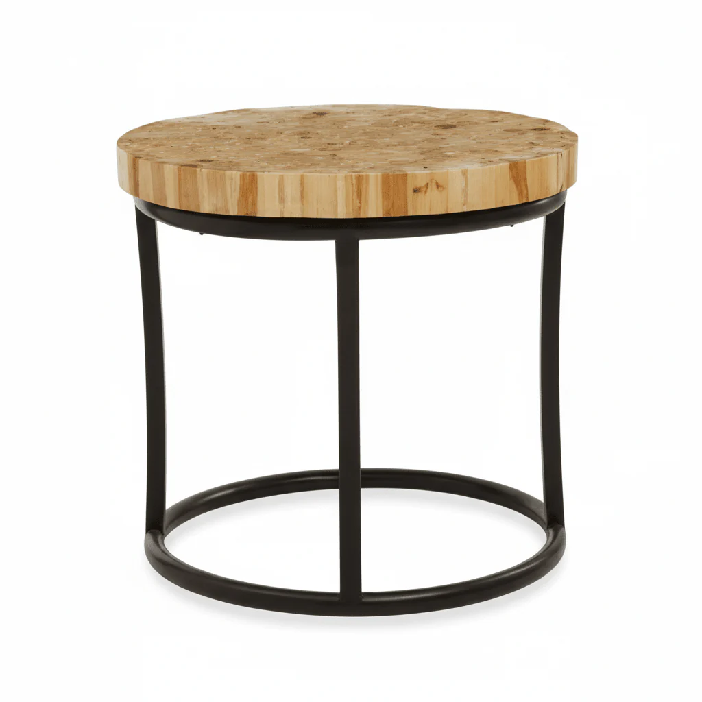 Malang Round Table With Iron Frame