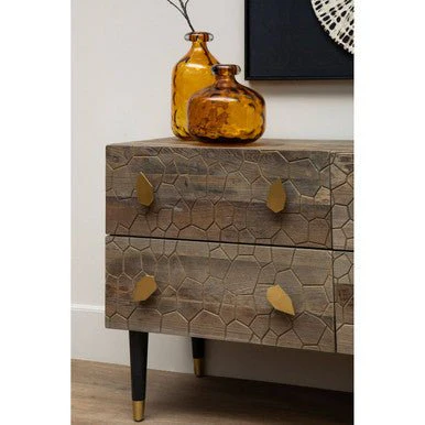 Malay Four Drawer Recycled Elm Wood Chest - Image 11