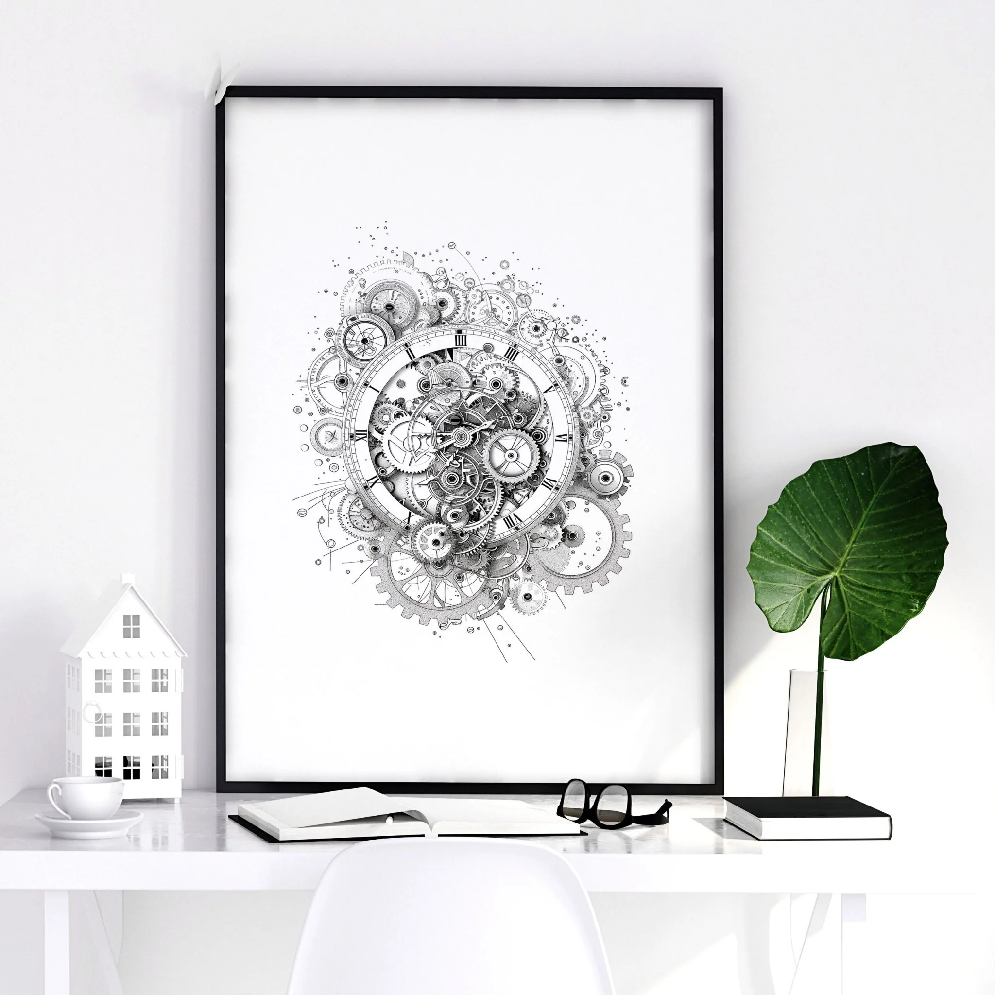 Male Office Decor | Set of 3 Abstract Clocks Wall art Prints - Image 10