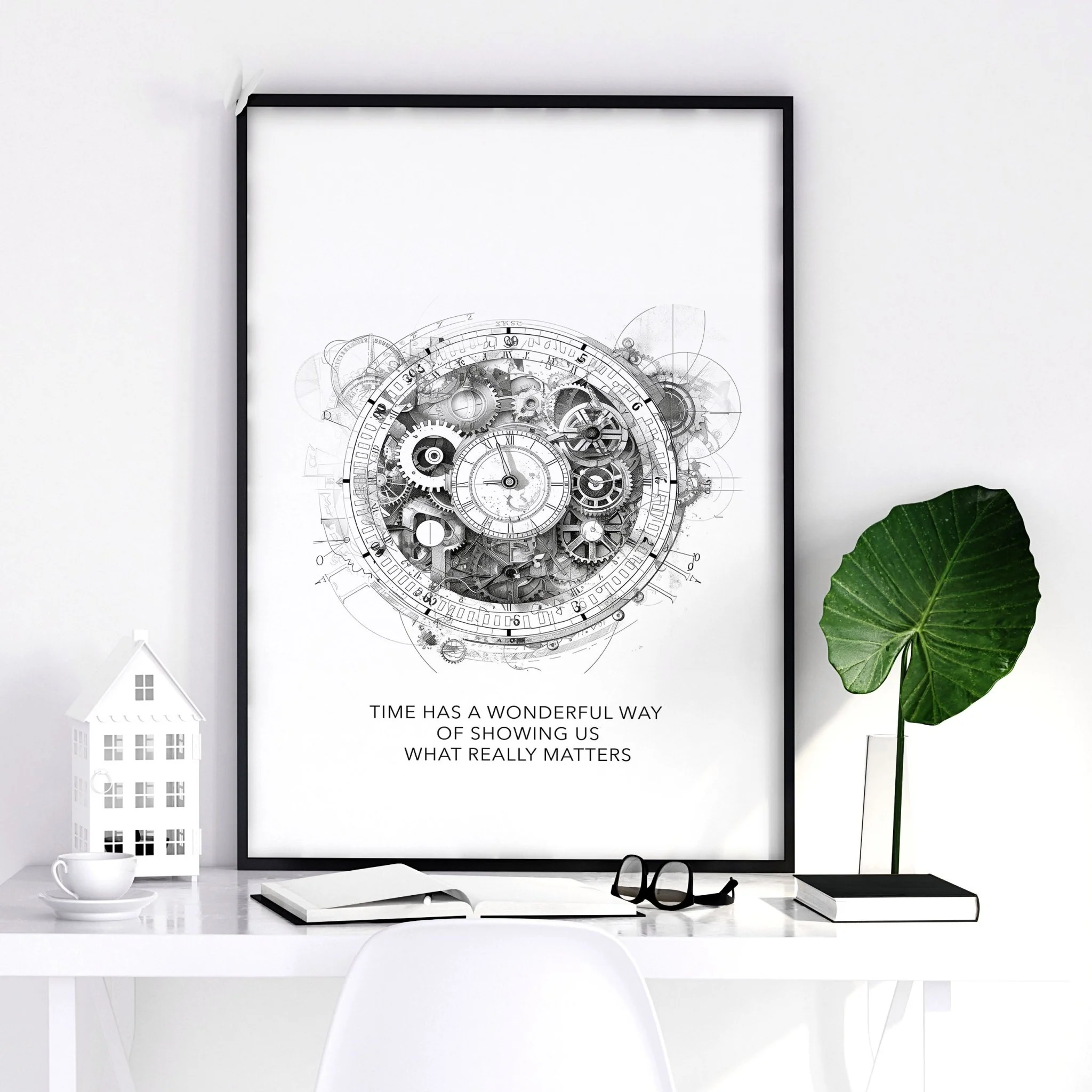 Male Office Decor | Set of 3 Abstract Clocks Wall art Prints - Image 11