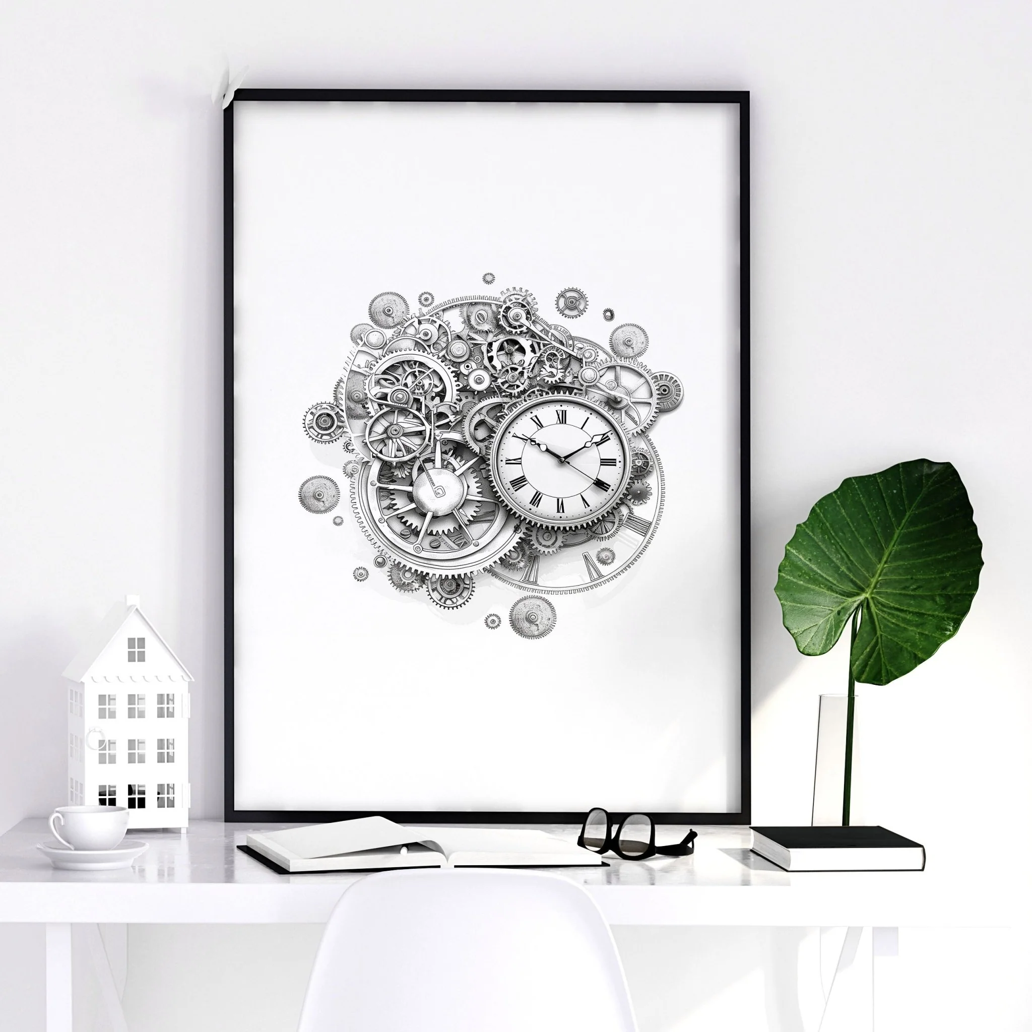 Male Office Decor | Set of 3 Abstract Clocks Wall art Prints - Image 12