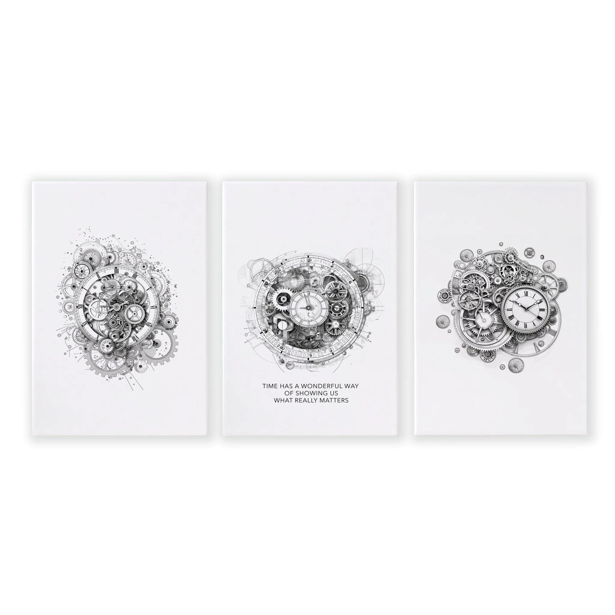 Male Office Decor | Set of 3 Abstract Clocks Wall art Prints - Image 16