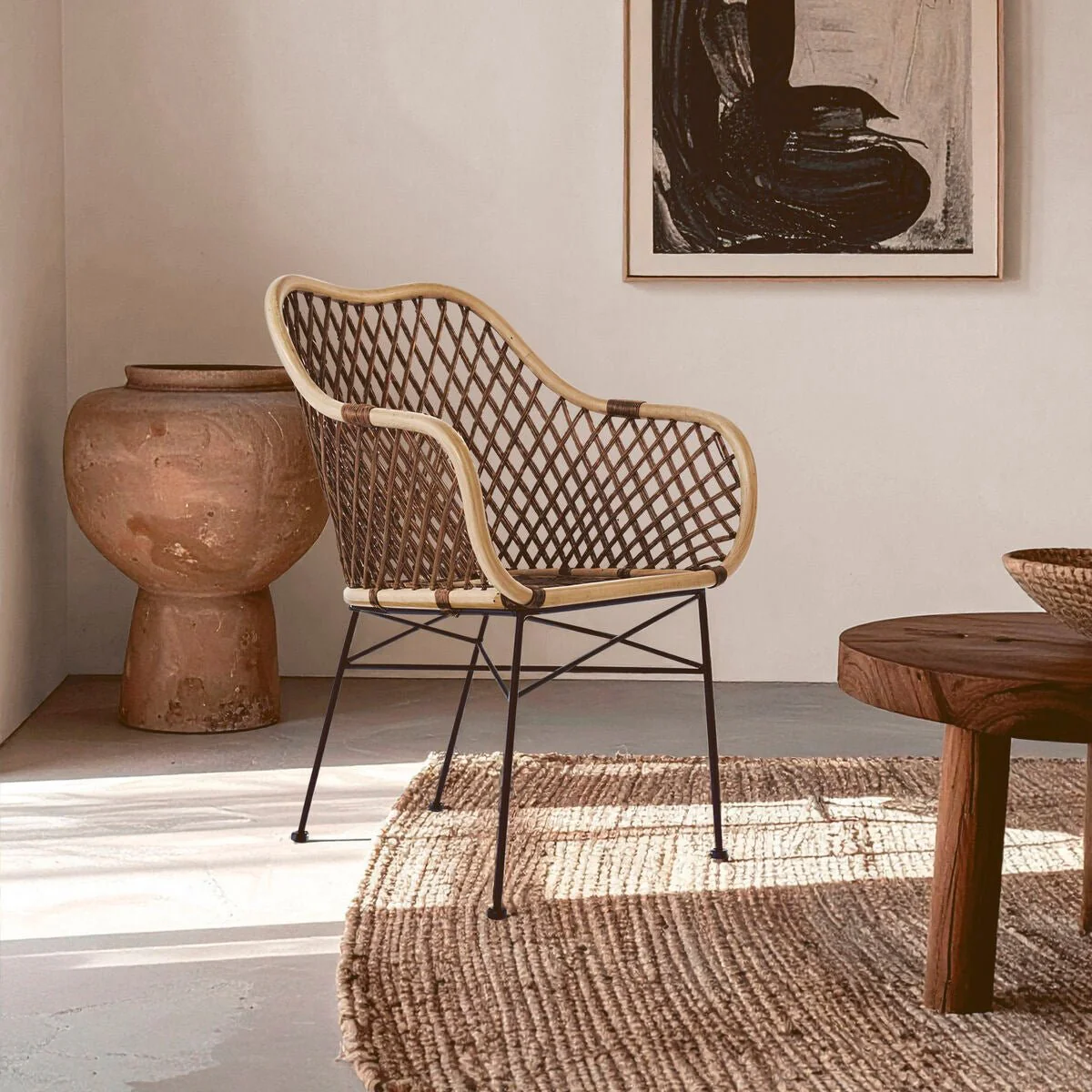 Manado Natural Rattan and Metal Chair - Image 6
