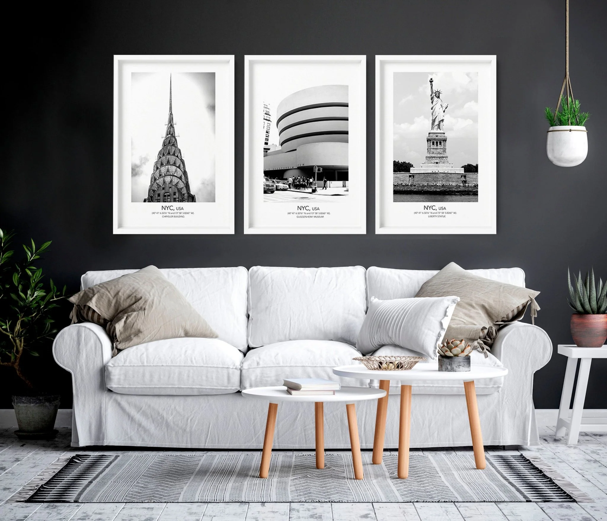 Black and white prints | set of 3 Manhattan wall art - Image 3