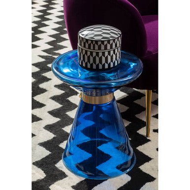 Marlo Large Black and White Geometric Print Ceramic Trinket Box - Image 7