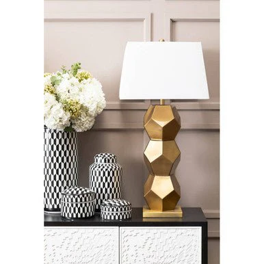 Marlo Small Black And White Geometric Print Ceramic Jar - Image 9