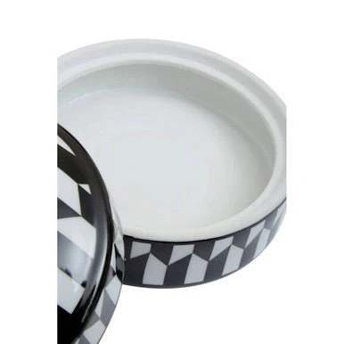 Marlo Small Black and White Geometric Print Ceramic Trinket Box - Image 10