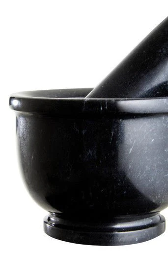 Marmore Black Marble Mortar And Pestle With Rim - Image 12