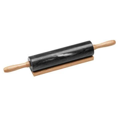 Marmore Black Marble Rolling Pin With Wooden Handles - Image 5