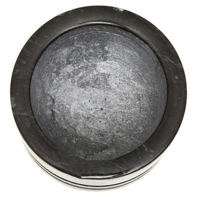 Marmore Black Marble Textured Mortar And Pestle - Image 11