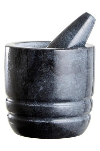 Marmore Black Marble Textured Mortar And Pestle - Image 12