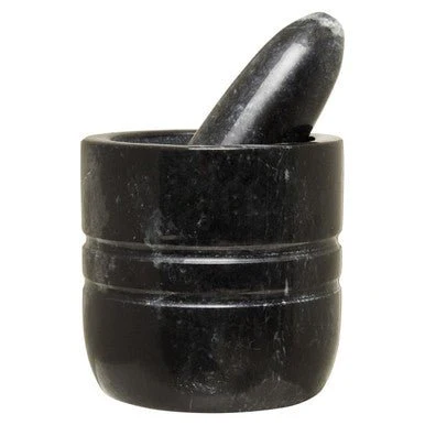Marmore Black Marble Textured Mortar And Pestle - Image 18