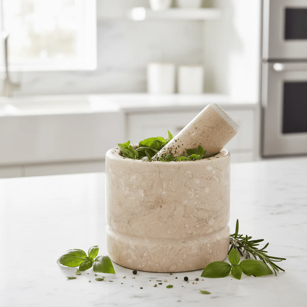 Marmore Cream Marble Mortar And Pestle - Image 5