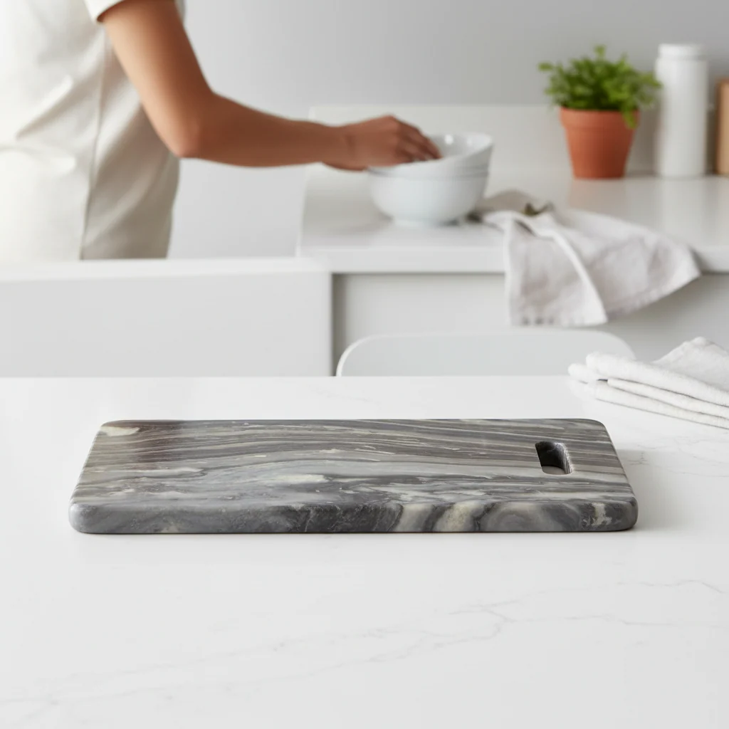 Marmore Rectangular Black Marble Chopping And Serving Board - Image 2