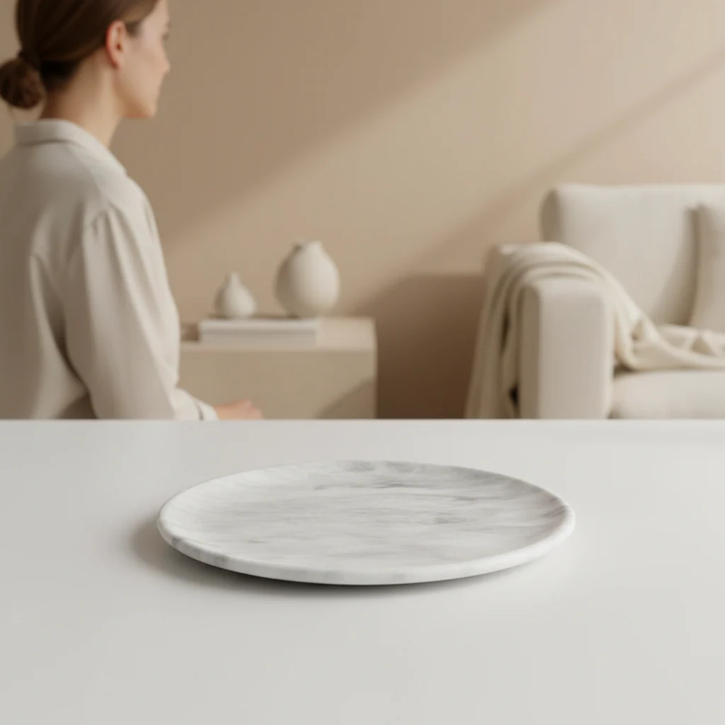 Marmore Round Marble Plate - Image 2