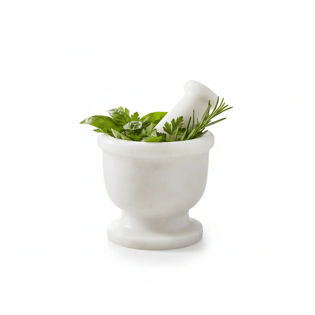 Marmore White Marble Mortar And Pestle