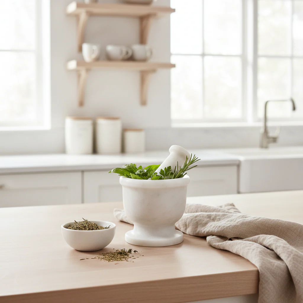 Marmore White Marble Mortar And Pestle - Image 3