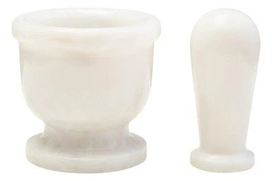 Marmore White Marble Mortar And Pestle - Image 9