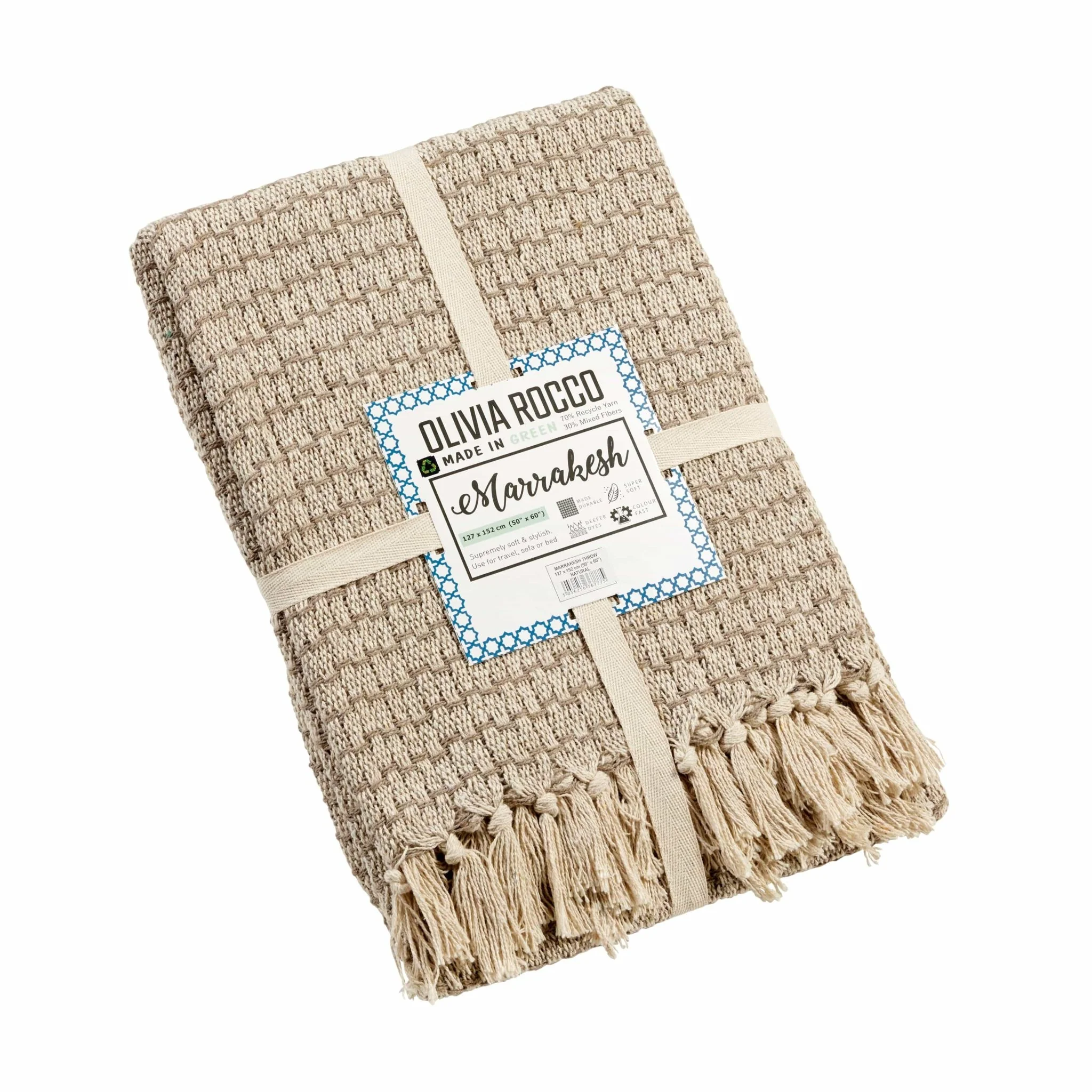 Marrakesh Eco-Friendly Super Soft Cotton Throws Lightweight Sustainable Recycled Cotton for Sofa Bed Chair Calming Colours - Image 3