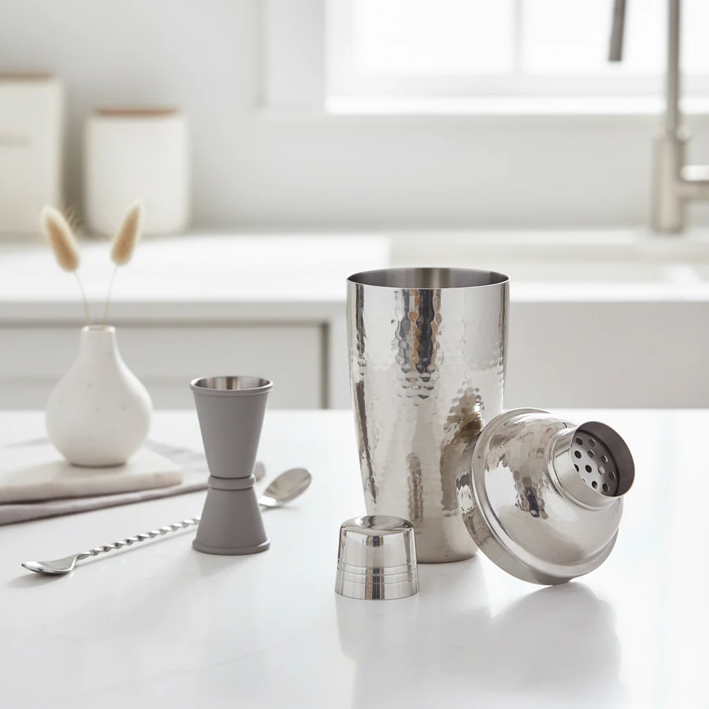 Martel 500ml Cocktail Shaker With Hammered Effect - Image 4