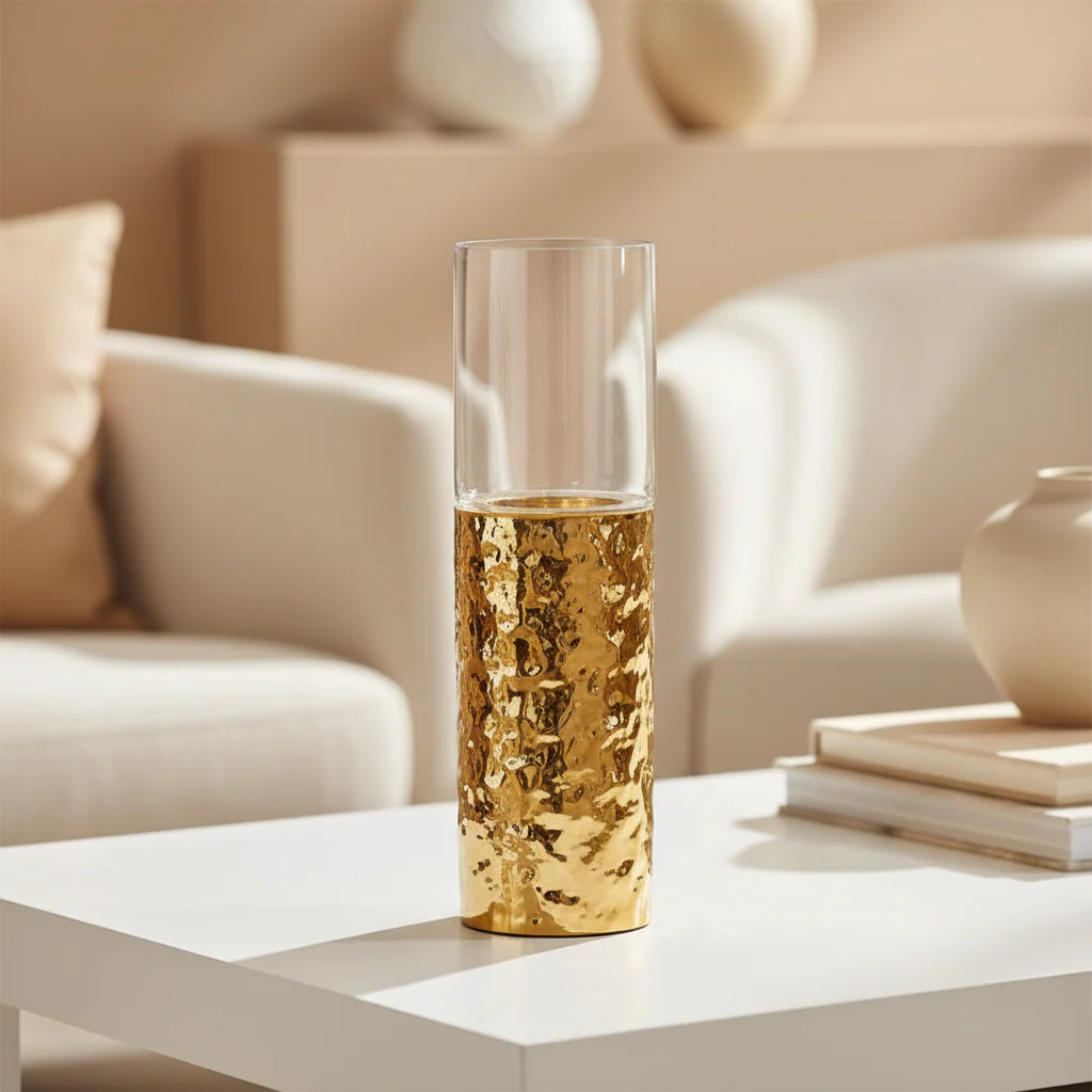 Martele Medium Pller Gold Candle Holder - Image 2