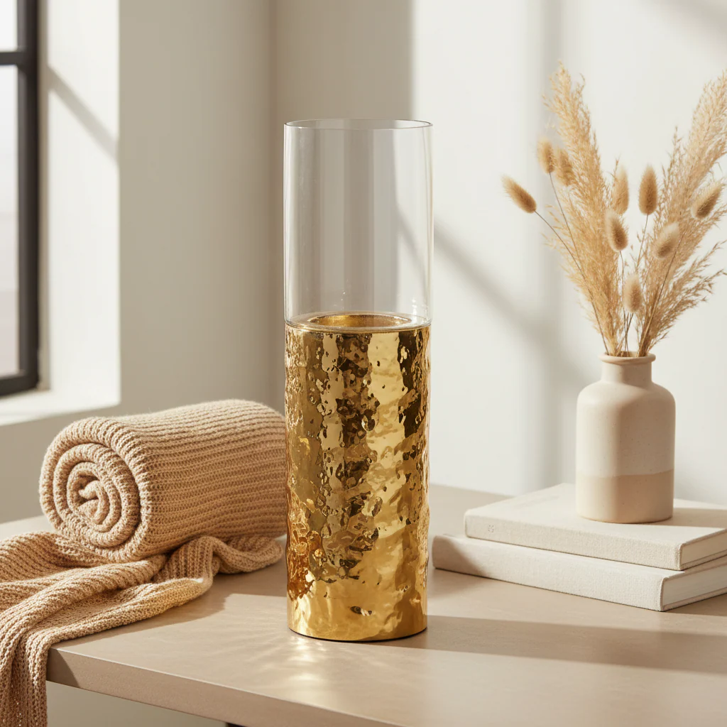 Martele Medium Pller Gold Candle Holder - Image 4