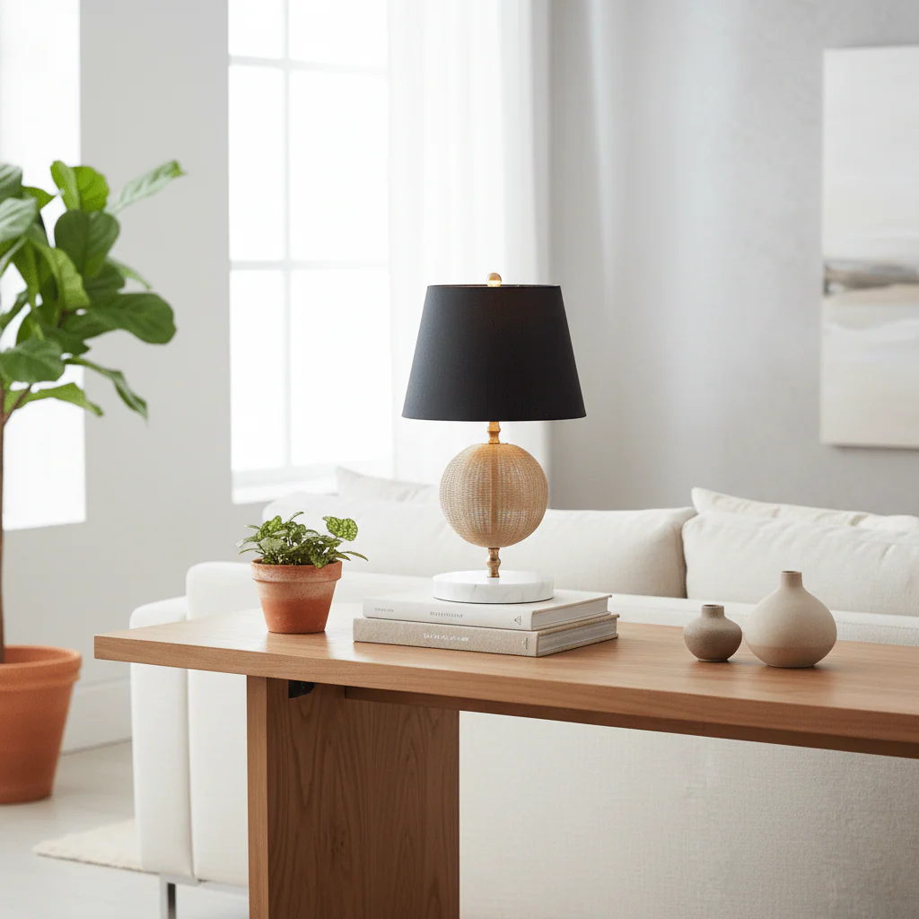 Melora Round Gold Finish Table Lamp - Image 4