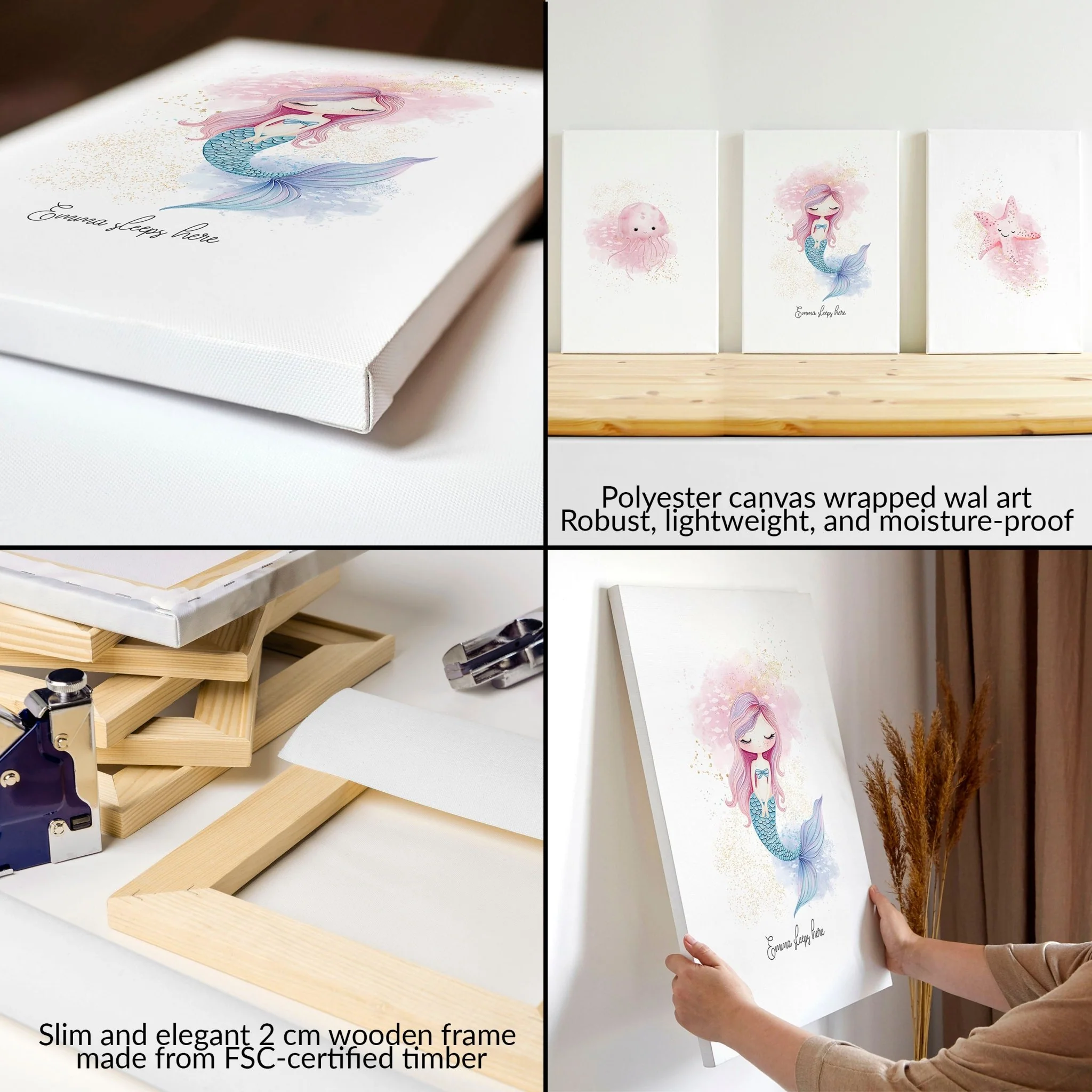 Mermaid Decorations Bedroom | Set of 3 wall art prints - Image 11