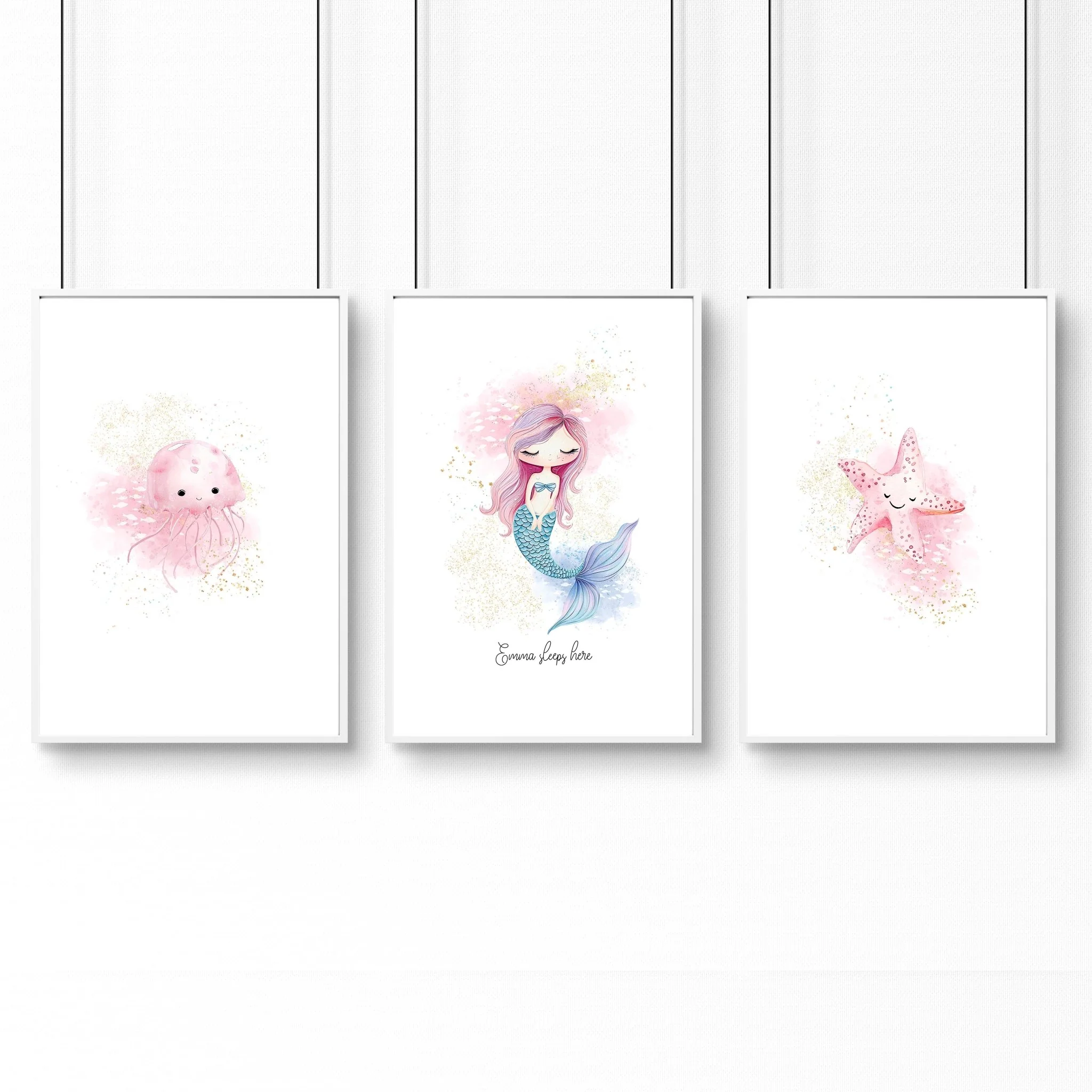 Mermaid Decorations Bedroom | Set of 3 wall art prints - Image 12