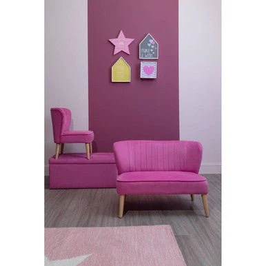 Mia Pink Velvet Kids Chair - Image 10