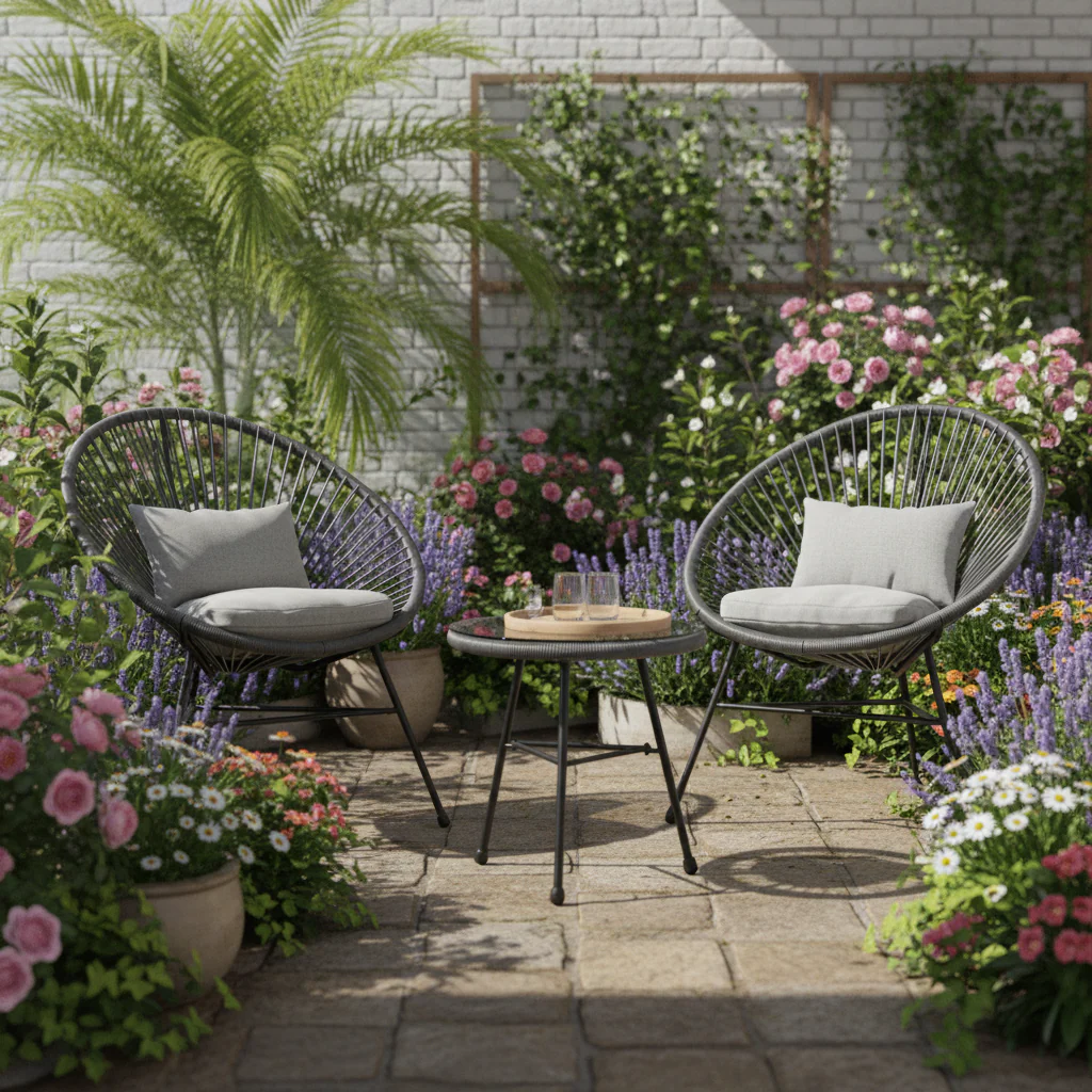 Miami Grey 3 Piece Rattan Patio Set - Image 6