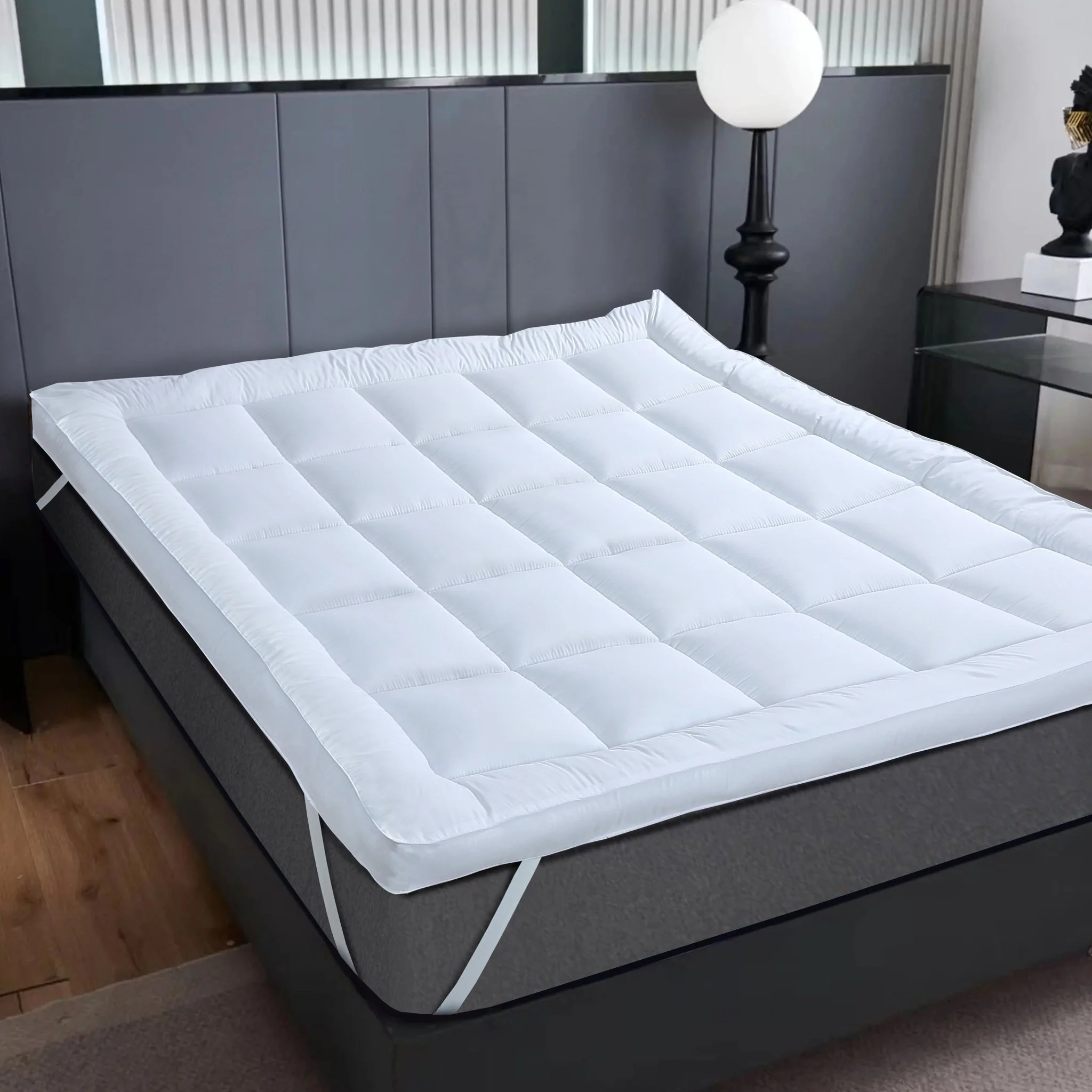 Microfibre Mattress Topper Heavy Fill Extra Deep Super Soft Anti-Allergy Bed Topper for Ultimate Comfort - Image 6